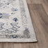 8' X 10' Gray Dark Blue Light Blue Ivory And Peach Medallion Area Rug