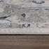 8' X 10' Gray Dark Blue Light Blue Ivory And Peach Medallion Area Rug