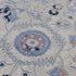 8' Blue Dark Blue Orange Yellow Black And Ivory Medallion Area Rug