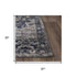 8' Dark Gray Blue Yellow Pink Ivory And Light Gray Medallion Area Rug