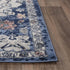 8' Blue Light Blue Pink Yellow Light Gray And Gray Medallion Area Rug