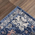 8' X 10' Blue Light Blue Pink Yellow Light Gray And Gray Medallion Area Rug