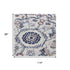 8' X 10' Blue Light Blue Pink Yellow Light Gray And Gray Medallion Area Rug