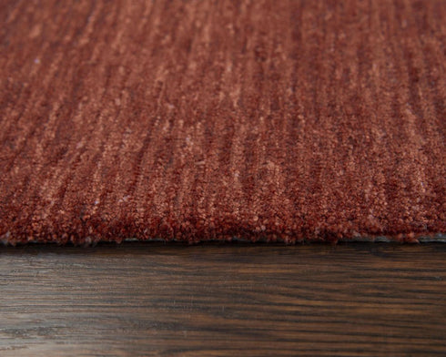 9' X 12' Rust And Red Hand Tufted Area Rug With UV Protection