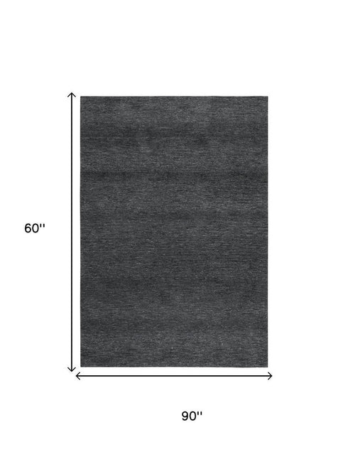 5' X 8' Charcoal And Gray Hand Tufted Area Rug With UV Protection