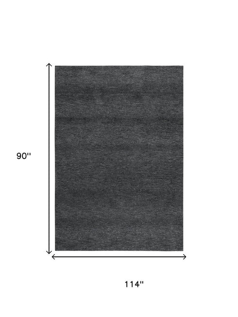 8' X 10' Charcoal And Gray Hand Tufted Area Rug With UV Protection
