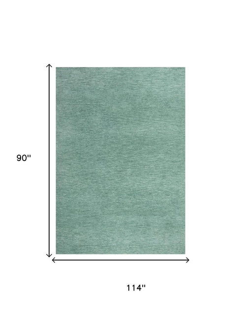 8' X 10' Aqua And Blue Hand Tufted Area Rug With UV Protection