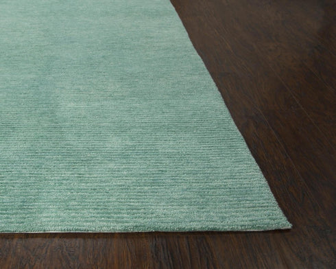 9' X 12' Aqua And Blue Hand Tufted Area Rug With UV Protection