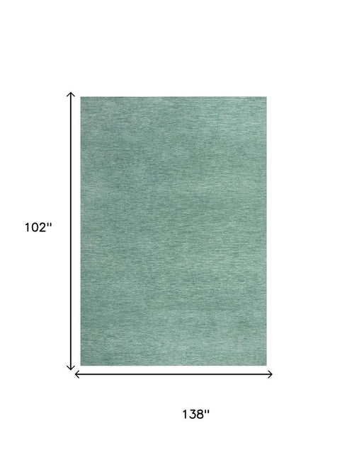 9' X 12' Aqua And Blue Hand Tufted Area Rug With UV Protection