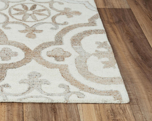 5' X 8' Brown And Beige Wool Moroccan Hand Tufted Area Rug