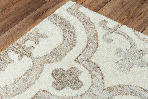 5' X 8' Brown And Beige Wool Moroccan Hand Tufted Area Rug