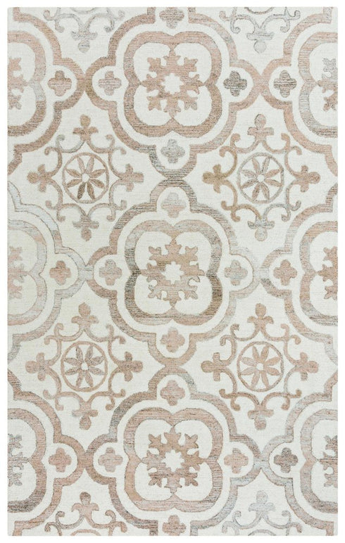 8' X 10' Brown And Beige Wool Moroccan Hand Tufted Area Rug