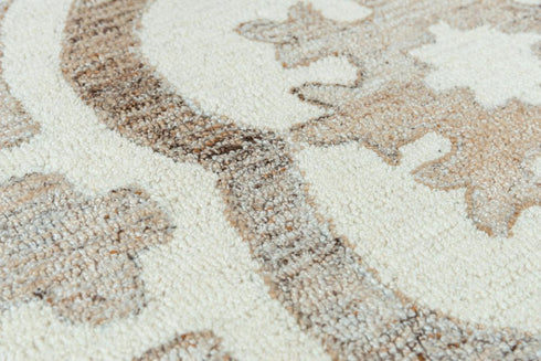 8' X 10' Brown And Beige Wool Moroccan Hand Tufted Area Rug