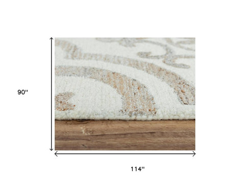 8' X 10' Brown And Beige Wool Moroccan Hand Tufted Area Rug