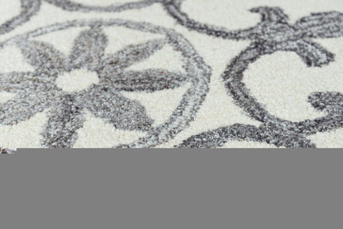 8' X 10' Gray And Light Gray Wool Moroccan Hand Tufted Area Rug