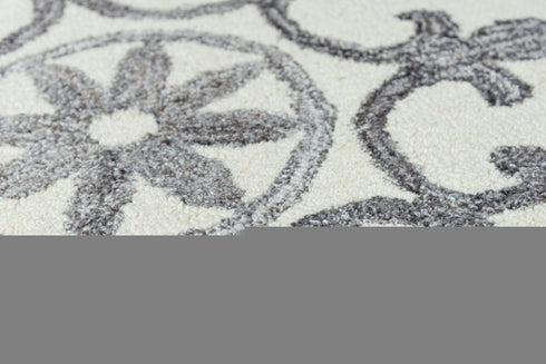 9' X 12' Gray And Light Gray Wool Moroccan Hand Tufted Area Rug
