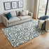 5' X 8' Blue And Dark Blue Wool Moroccan Hand Tufted Area Rug