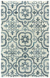 8' X 10' Blue And Dark Blue Wool Moroccan Hand Tufted Area Rug