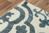 8' X 10' Blue And Dark Blue Wool Moroccan Hand Tufted Area Rug