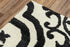 9' X 12' Black And White Wool Moroccan Hand Tufted Area Rug