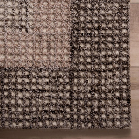 8' X 10' Brown Ivory And Dark Brown Wool Oriental Hand Tufted Area Rug