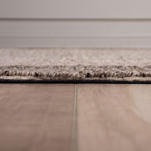8' X 10' Brown Ivory And Dark Brown Wool Oriental Hand Tufted Area Rug