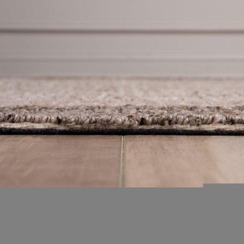 9' X 12' Brown Ivory And Dark Brown Wool Oriental Hand Tufted Area Rug
