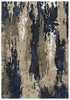 8' X 10' Beige And Blue Abstract Hand Tufted Area Rug