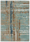 5' X 8' Teal And Copper Abstract Hand Tufted Area Rug