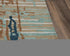 5' X 8' Teal And Copper Abstract Hand Tufted Area Rug
