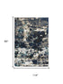 8' X 10' Gray Blue Ivory And Beige Abstract Hand Tufted Area Rug