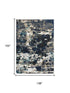 9' X 12' Gray Blue Ivory And Beige Abstract Hand Tufted Area Rug