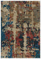 8' X 10' Teal Rust And Beige Abstract Hand Tufted Area Rug