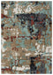 8' X 10' Blue Rust And Ivory Abstract Hand Tufted Area Rug