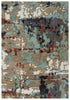 8' X 10' Blue Rust And Ivory Abstract Hand Tufted Area Rug