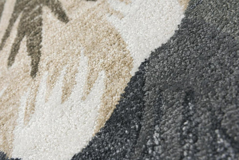 8' X 10' Gray Mauve And Ivory Floral Hand Tufted Area Rug