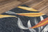 8' X 10' Charcoal Orange Red And Gray Floral Hand Tufted Area Rug