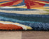 8' X 10' Dark Blue Red Orange Yellow And Green Floral Hand Tufted Area Rug