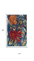 8' X 10' Dark Blue Red Orange Yellow And Green Floral Hand Tufted Area Rug