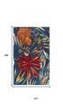 9' X 12' Dark Blue Red Orange Yellow And Green Floral Hand Tufted Area Rug