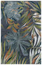 9' X 12' Charcoal Gray Green Orange Brown And Ivory Floral Hand Tufted Area Rug