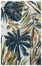 9' X 12' Beige Gray Green Orange Brown And Ivory Floral Hand Tufted Area Rug