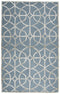 5' X 8' Blue And Gray Wool Geometric Hand Tufted Area Rug
