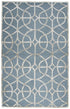 5' X 8' Blue And Gray Wool Geometric Hand Tufted Area Rug
