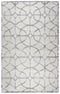 8' X 10' Ivory And Silver Wool Geometric Hand Tufted Area Rug