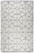 8' X 10' Ivory And Silver Wool Geometric Hand Tufted Area Rug