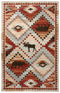 8' X 10' Brown Blue Beige And Red Wool Southwestern Hand Tufted Area Rug