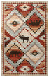 8' X 10' Brown Blue Beige And Red Wool Southwestern Hand Tufted Area Rug