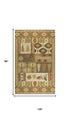 8' X 10' Brown Green Beige And Red Wool Southwestern Hand Tufted Area Rug