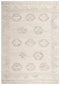 8' X 10' Ivory And Light Gray Wool Tribal Hand Woven Area Rug